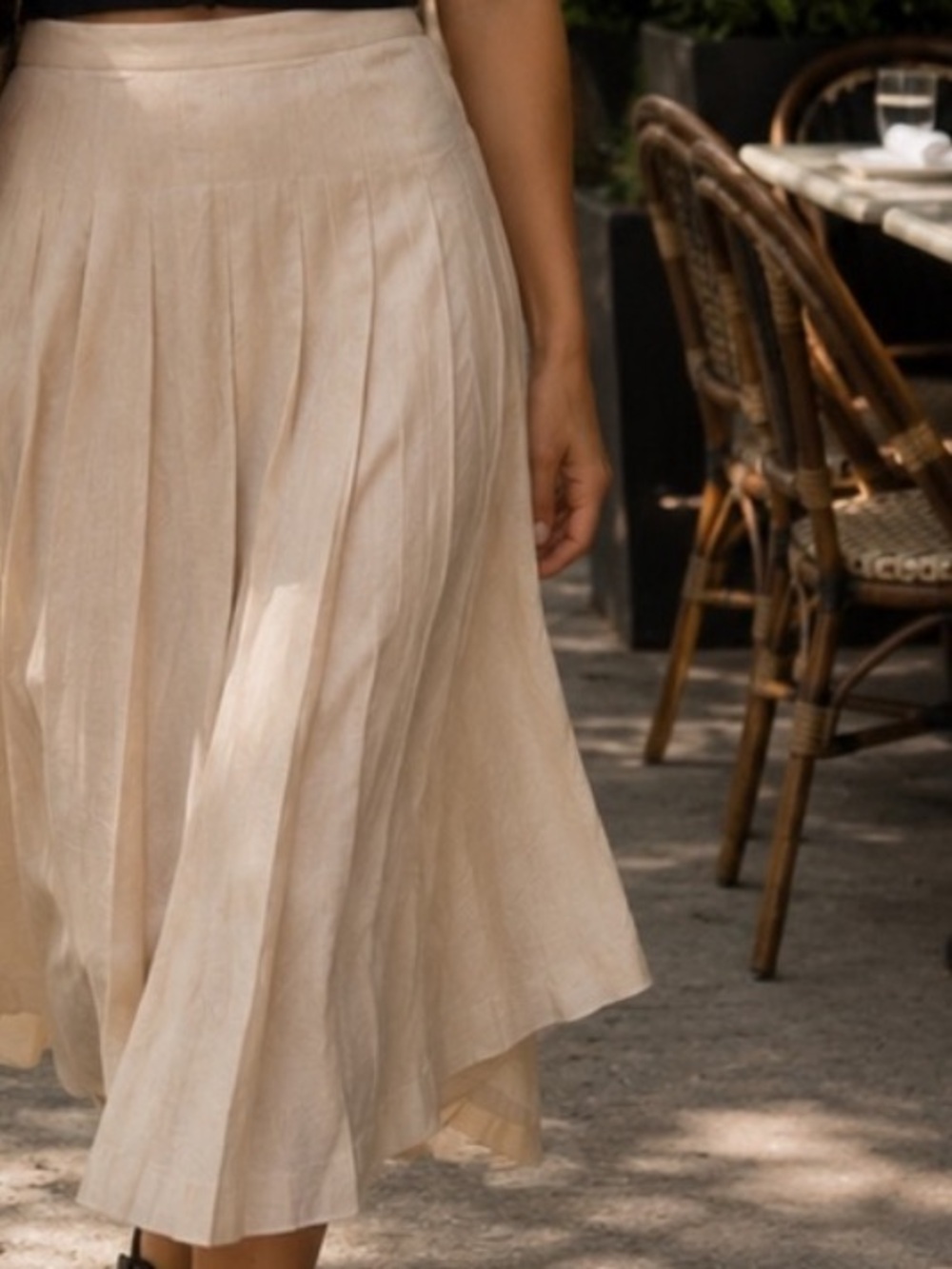 Pendleton Country Sophisticates Vintage Linen Pleated Skirt 18 USA Ladylike Rare